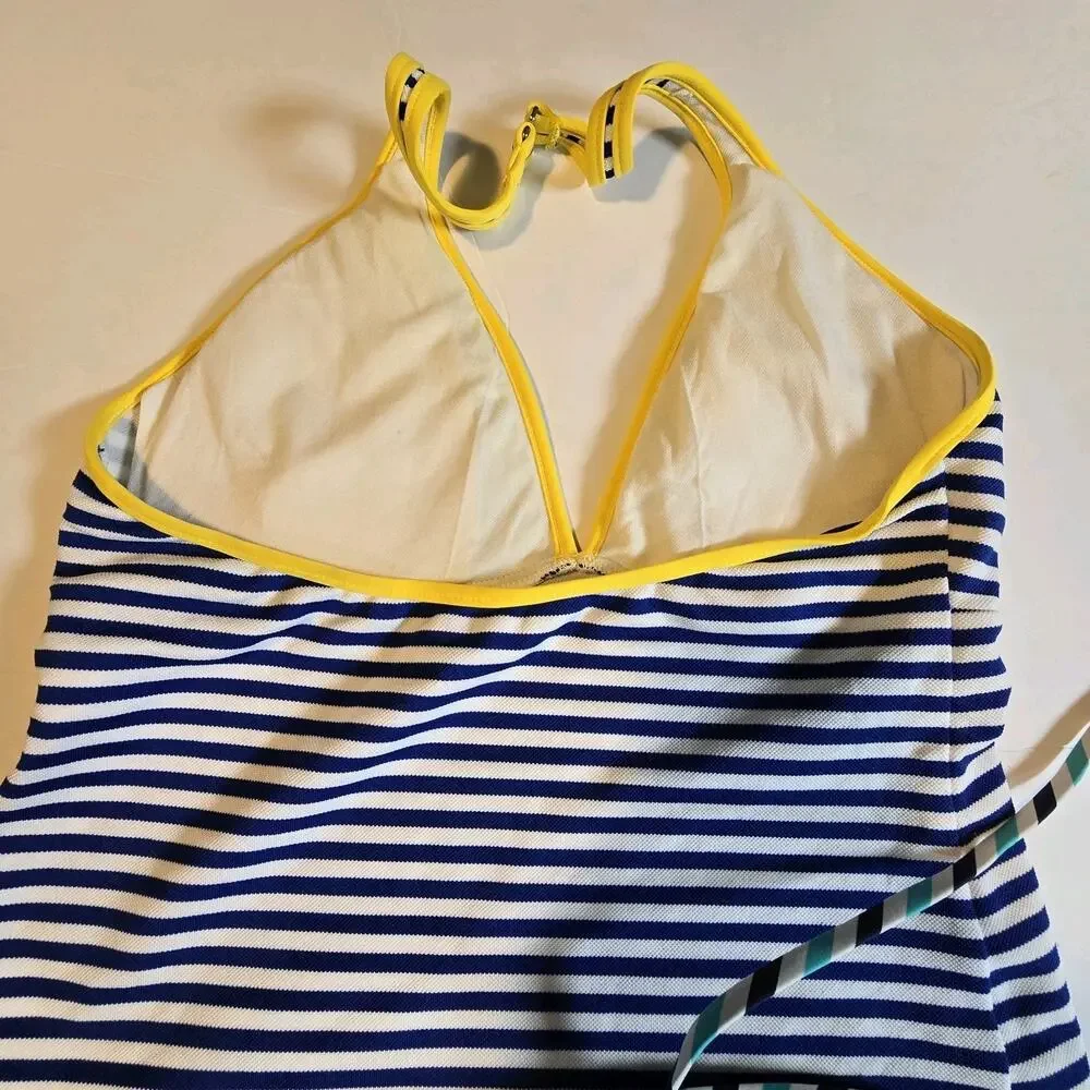Ralph Lauren Set 3 Striped Tankini Tops Womens MED Blue Black Teal Beach‎ Summer